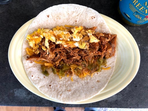 Tortilla Pulled Pork Breakfast Burrito Breakfast Burritos- Regular